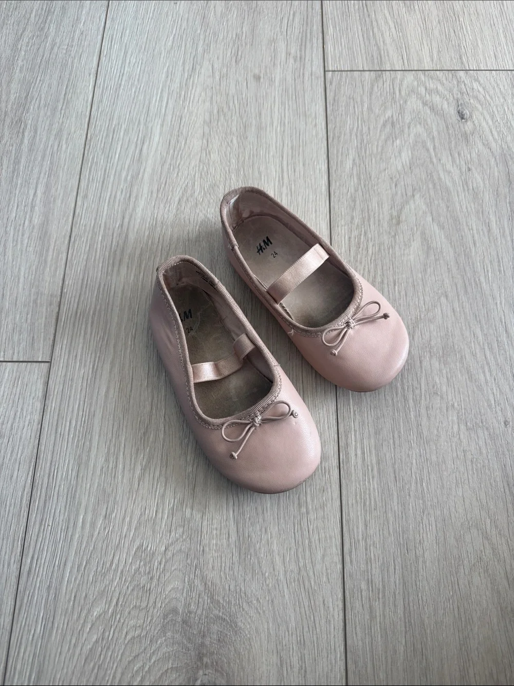 H&M Blush Pink Girls' Ballet Flats with Elastic Strap
